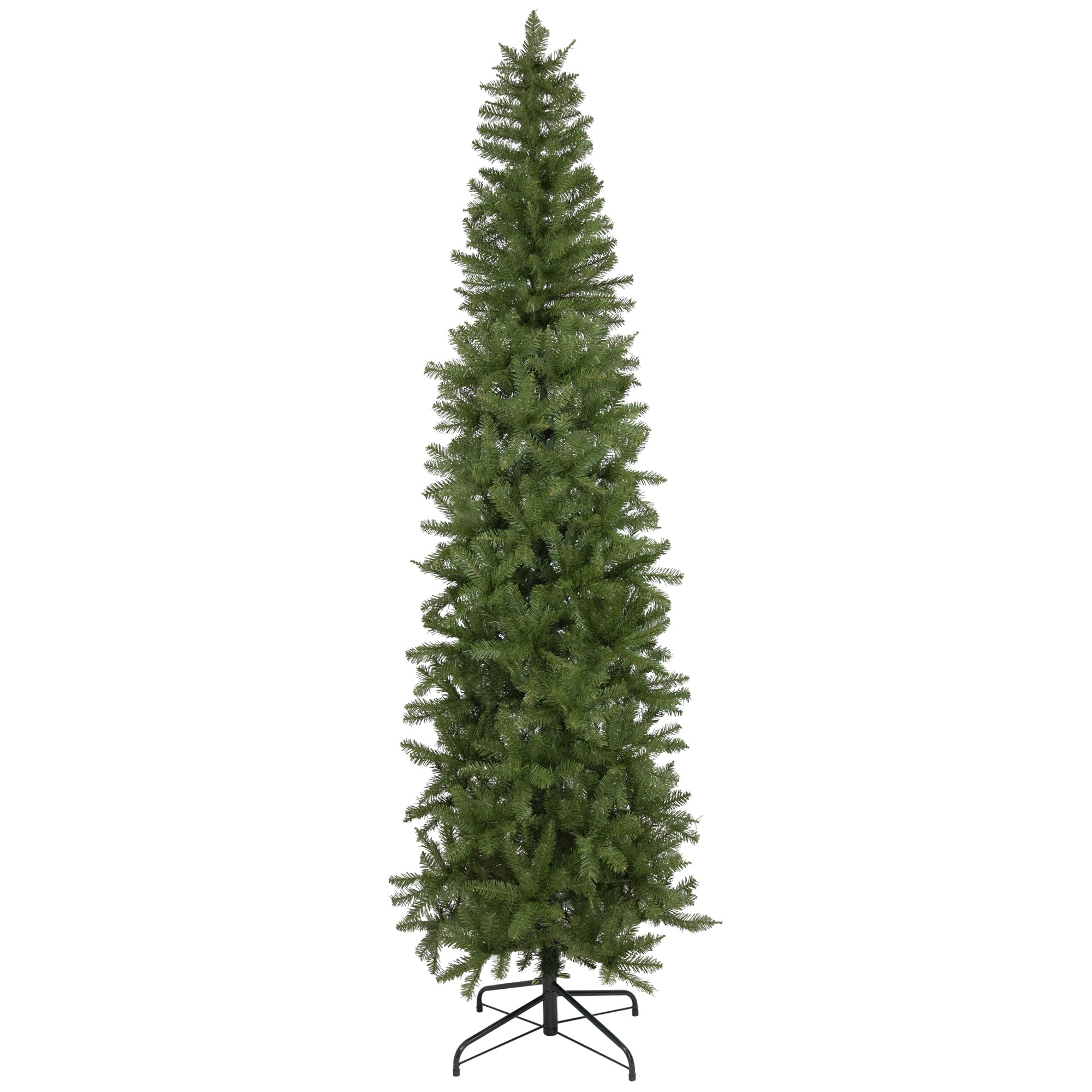 7.5' Silver Lake Fir Pencil Artificial Christmas Tree Unlit - Slim Space-Saving Holiday Decor for Small Apartments & Office Spaces