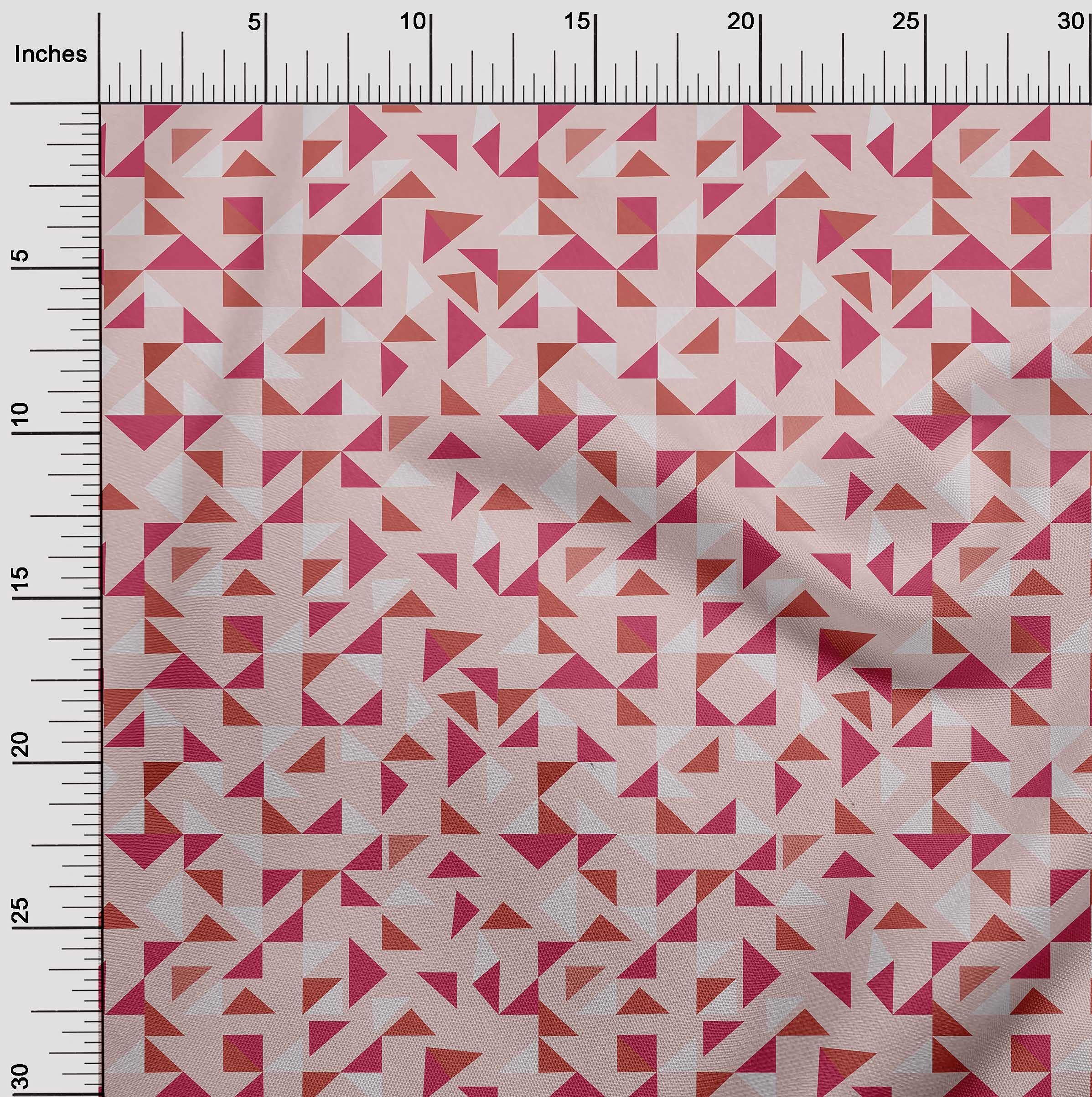 oneOone Polyester Spandex Light Pink Salmon Geometric Print Fabric by The Yard - 56 Inch Wide Stretch Dress Material for DIY Fashion, Home Decor & Craft Projects