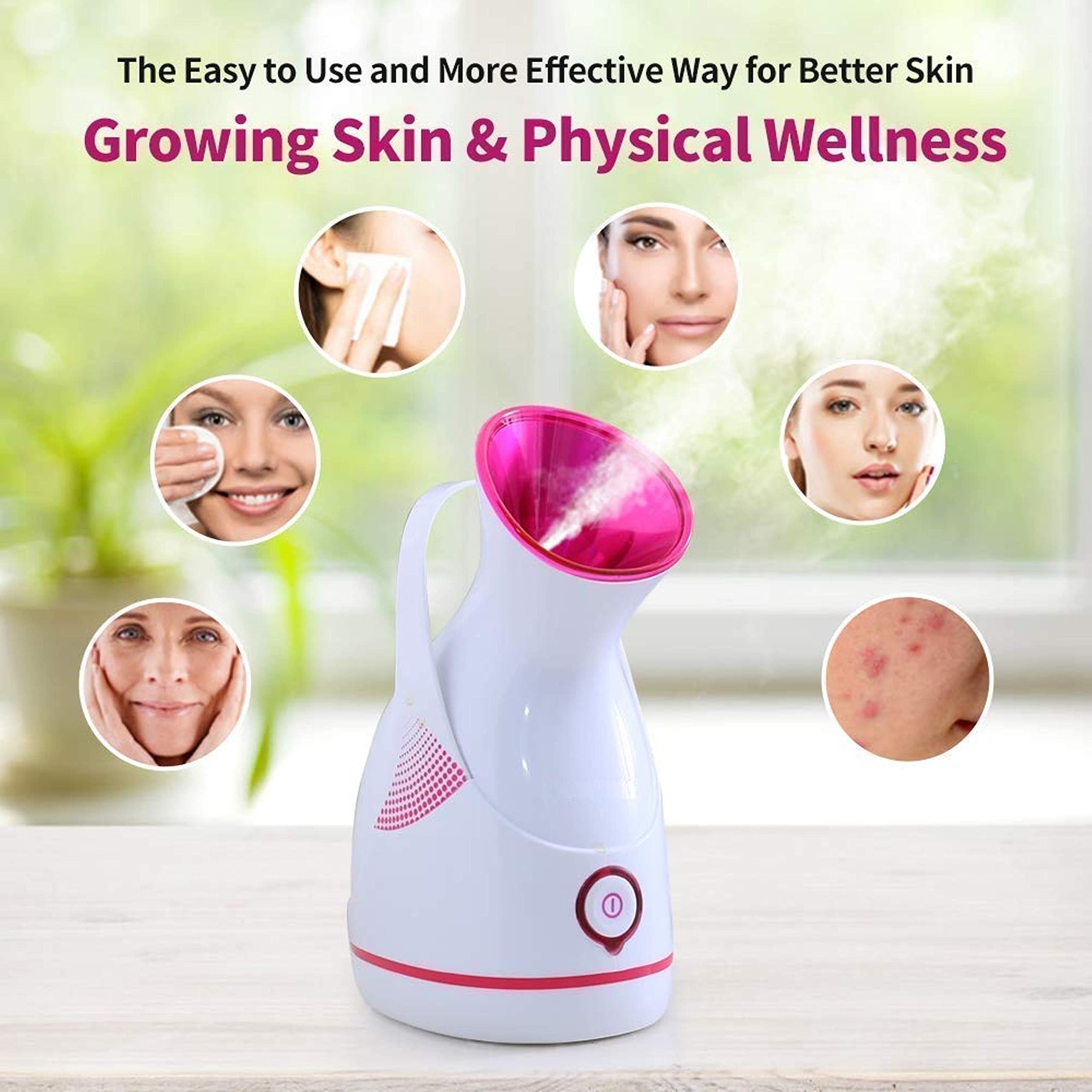 Dealsure Facial Nano Steamer with UV Sterilization - Nano Ionic Steam Inhaler for Cold, Cough & Sinus Relief - Portable Vaporizer for Adults & Kids - Perfect for Home, Travel & Office Use