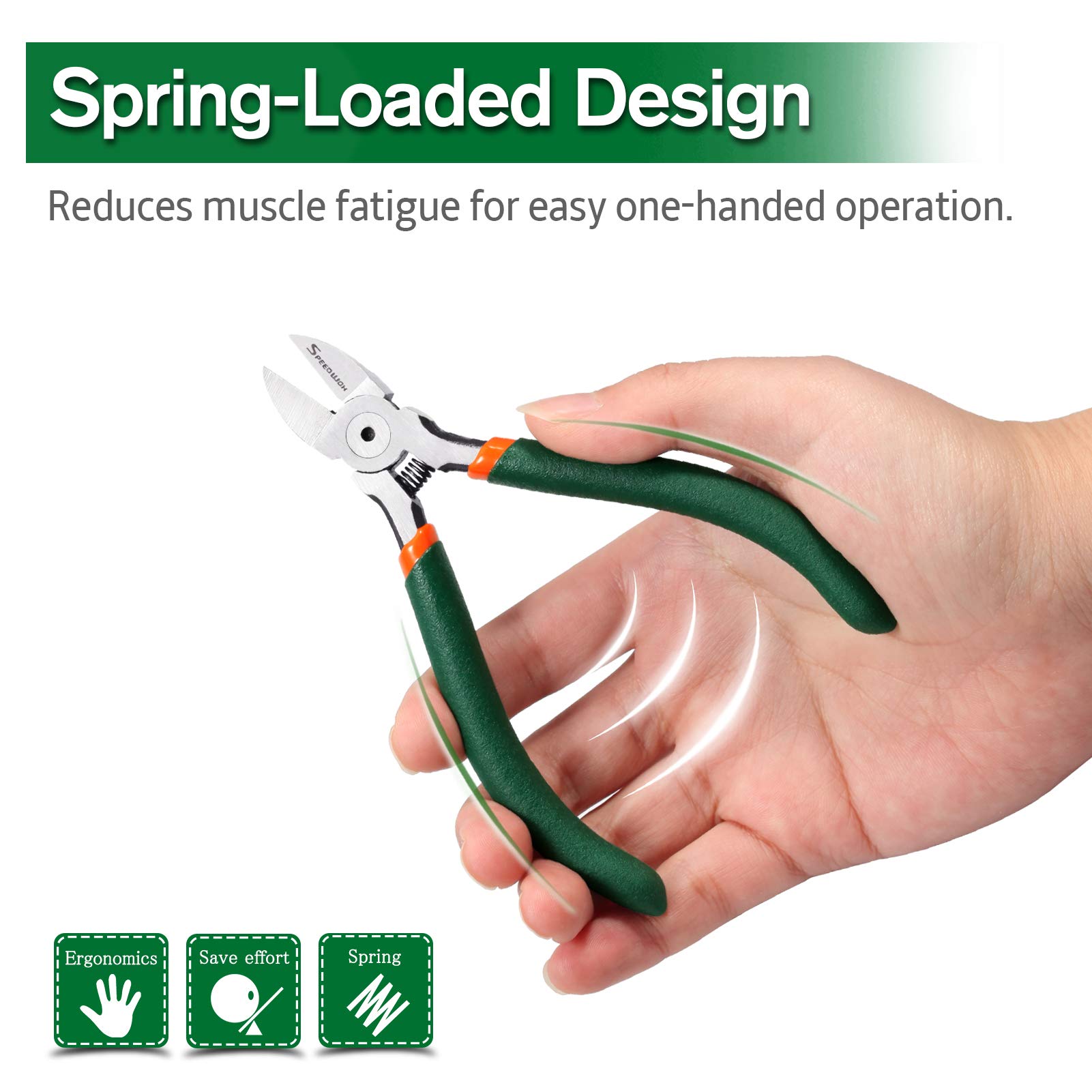 SPEEDWOX 6 Inch Precision Wire Flush Cutters - Spring-Loaded Side Cutting Pliers for Electronics, Jewelry Making, DIY Crafts & Clean Wire Cutting | Professional Hand Tool for Electricians, Hobbyists & Home Improvement