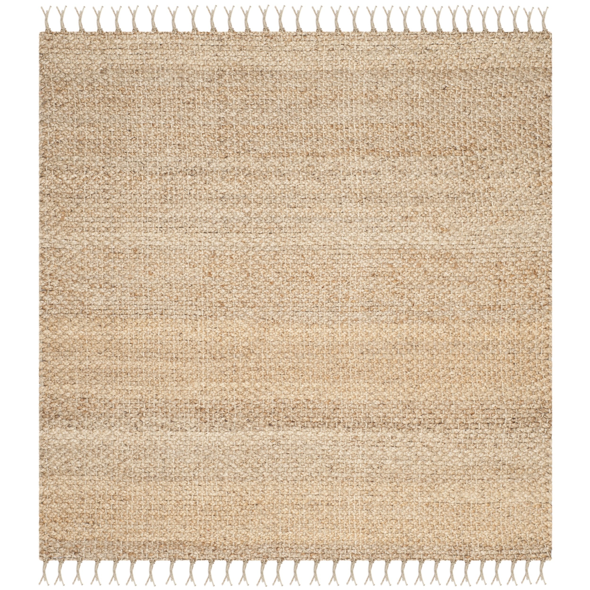 SAFAVIEH Natural Fiber Collection 5'x5' Square Handmade Jute Area Rug with Fringe - Farmhouse Style, Eco-Friendly Natural Fiber Floor Mat for Living Room, Bedroom & Dining Room Décor