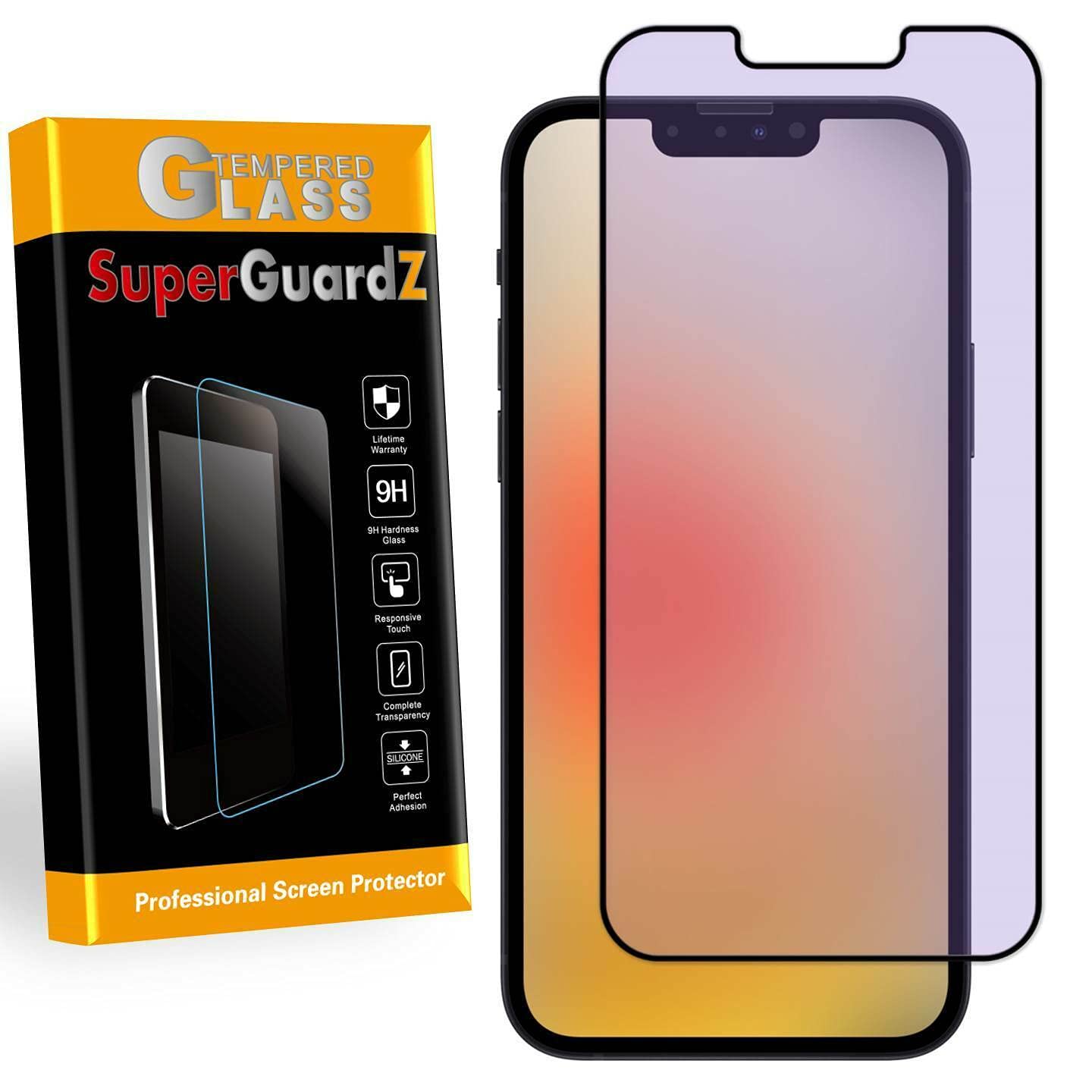SuperGuardZ Tempered Glass Screen Protector for iPhone 13 Pro Max/14 Plus - Anti Blue Light, 9H Hardness, 0.3mm Ultra-Thin, Anti-Scratch & Anti-Bubble - Perfect for Office Work, Gaming & Nighttime Use