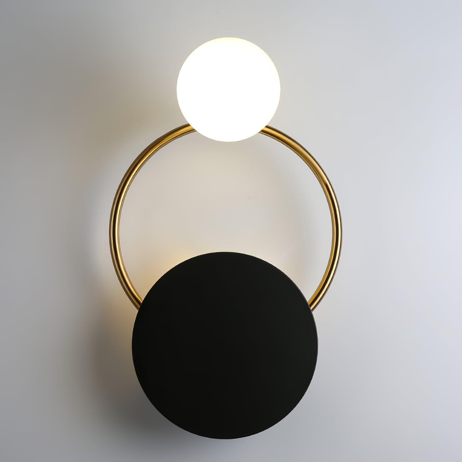 Modern Black Circular Rings Wall Lamp - Sleek LED Lighting Fixture for Bedroom, Living Room & Office Decor