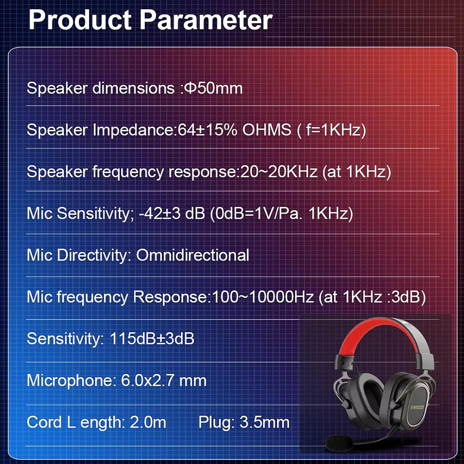 E-YOOSO Gaming Headset with Microphone - 3.5mm Wired Over-Ear Headphones with Surround Sound for PC, Laptop, PlayStation, Xbox & Mobile - Perfect for Online Gaming, Streaming & Video Calls