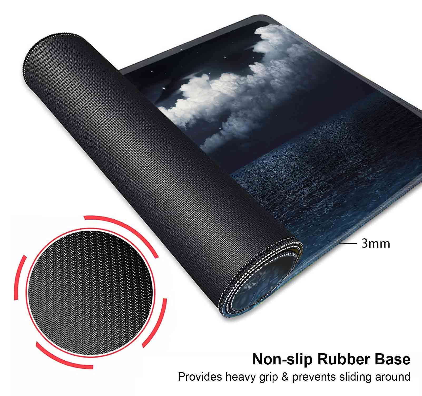 Full Moon on Sea Large Mouse Pad - XXL Non-Slip Rubber Base Gaming Mousepad with Stunning Scenery Design | Perfect for Office, Gaming & Full Desk Workstations