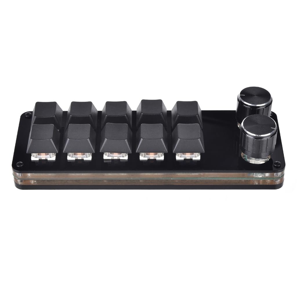Xbiez 10-Key Macro Mechanical Keyboard with 2 Knobs - Hot Swappable Gaming Keypad for Programming & DIY (Perfect for Streamers, Coders & Gamers)