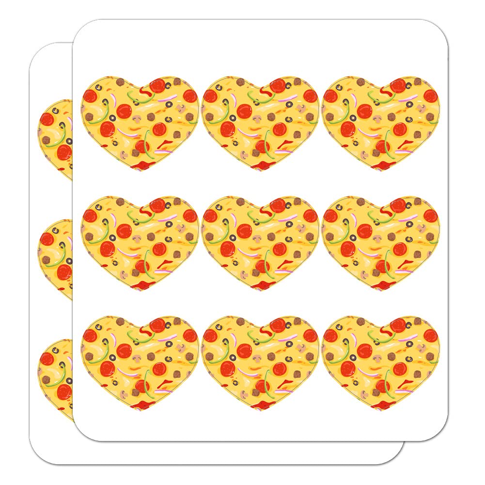 Heart-Shaped Pizza Planner Stickers - Pepperoni, Olives & Onions Design for Scrapbooking, DIY Crafts, Bullet Journals & Calendars | Perfect for Valentine's Day, Anniversary Gifts & Creative Projects