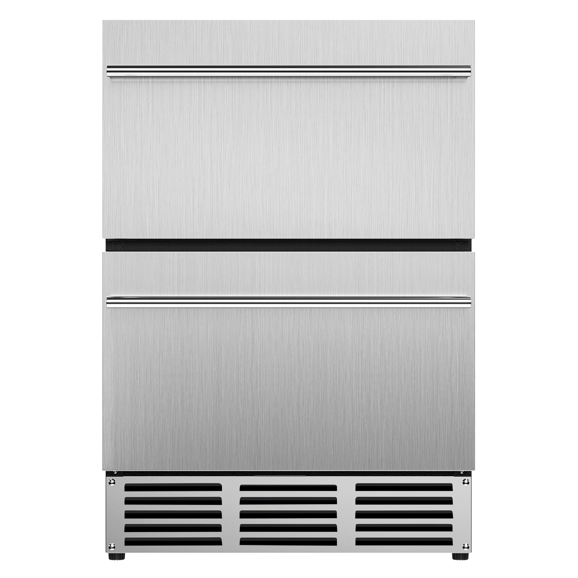 24 Inch Under Counter Drawer Refrigerator - Stainless Steel Built-In Beverage Cooler for Home & Commercial Use | Perfect for Kitchen, Bar, Office, Outdoor | Stores Soda, Beer, Wine & Drinks