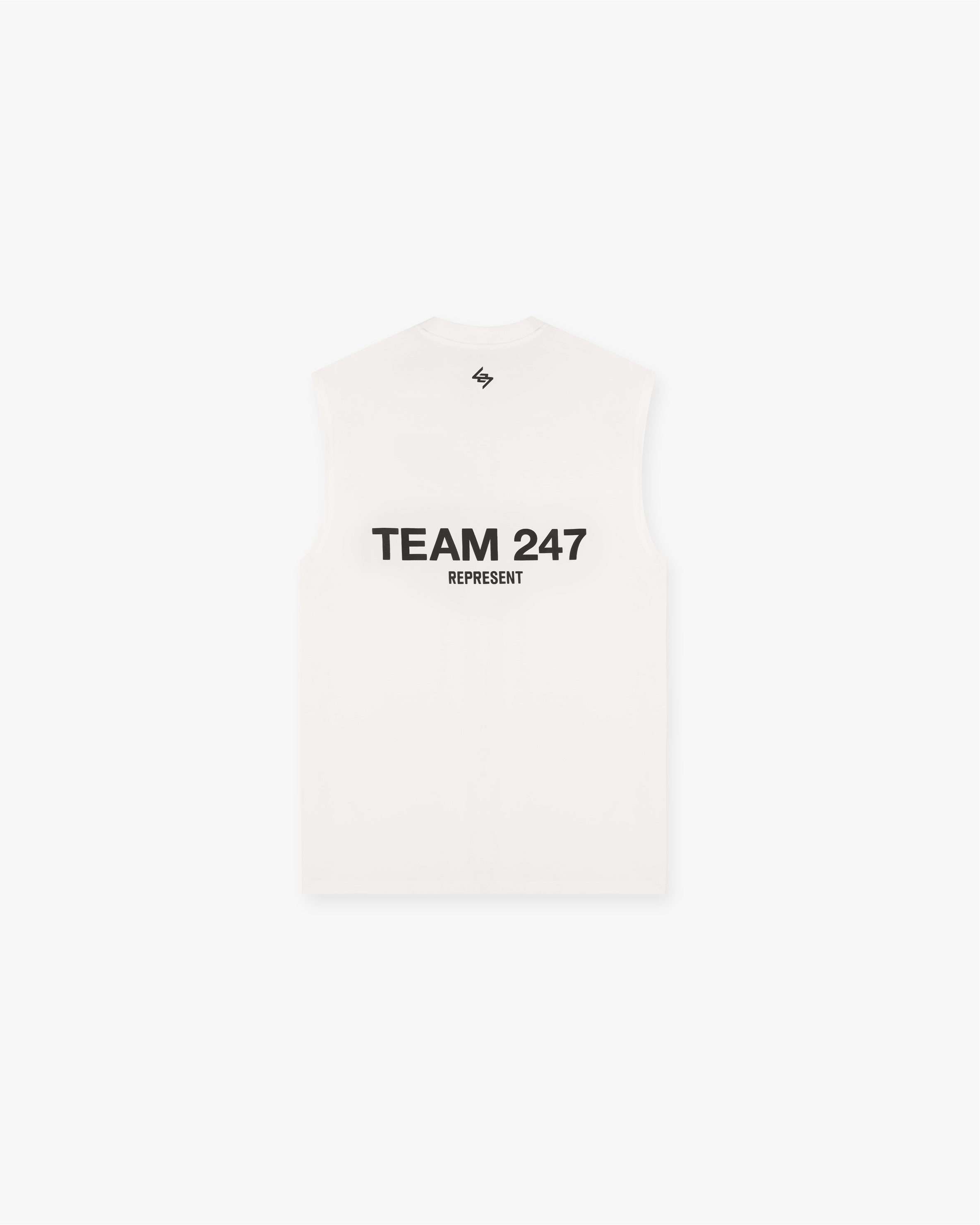 Team 247 Oversized Tank Top for Women - Soft Cotton Relaxed Fit T-Shirt in Flat White | Casual Wear, Lounge, Gym & Summer Outfits
