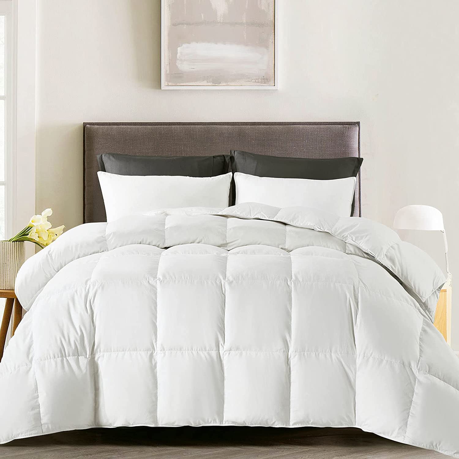 Premium 3-Piece Twin Comforter Set - All Season Soft Bedding with 1 Comforter & 2 Pillow Shams (68x88 inches, White) - Perfect for Twin/Twin XL Beds - Ideal for Kids Rooms, Guest Bedrooms & Dorm Decor