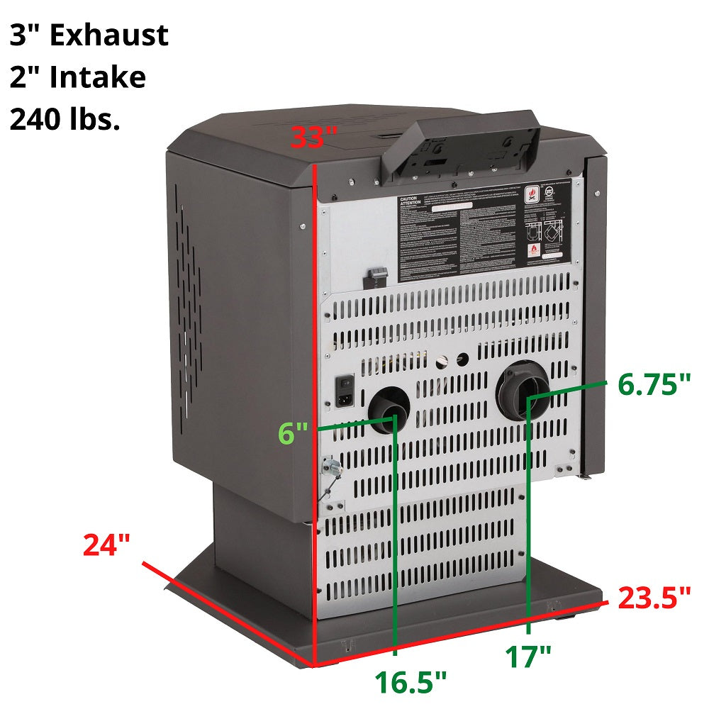 ComfortBilt HP21 SS Pellet Stove with Stainless Steel Trim - Efficient Home Heating for Living Rooms, Cabins & Outdoor Spaces