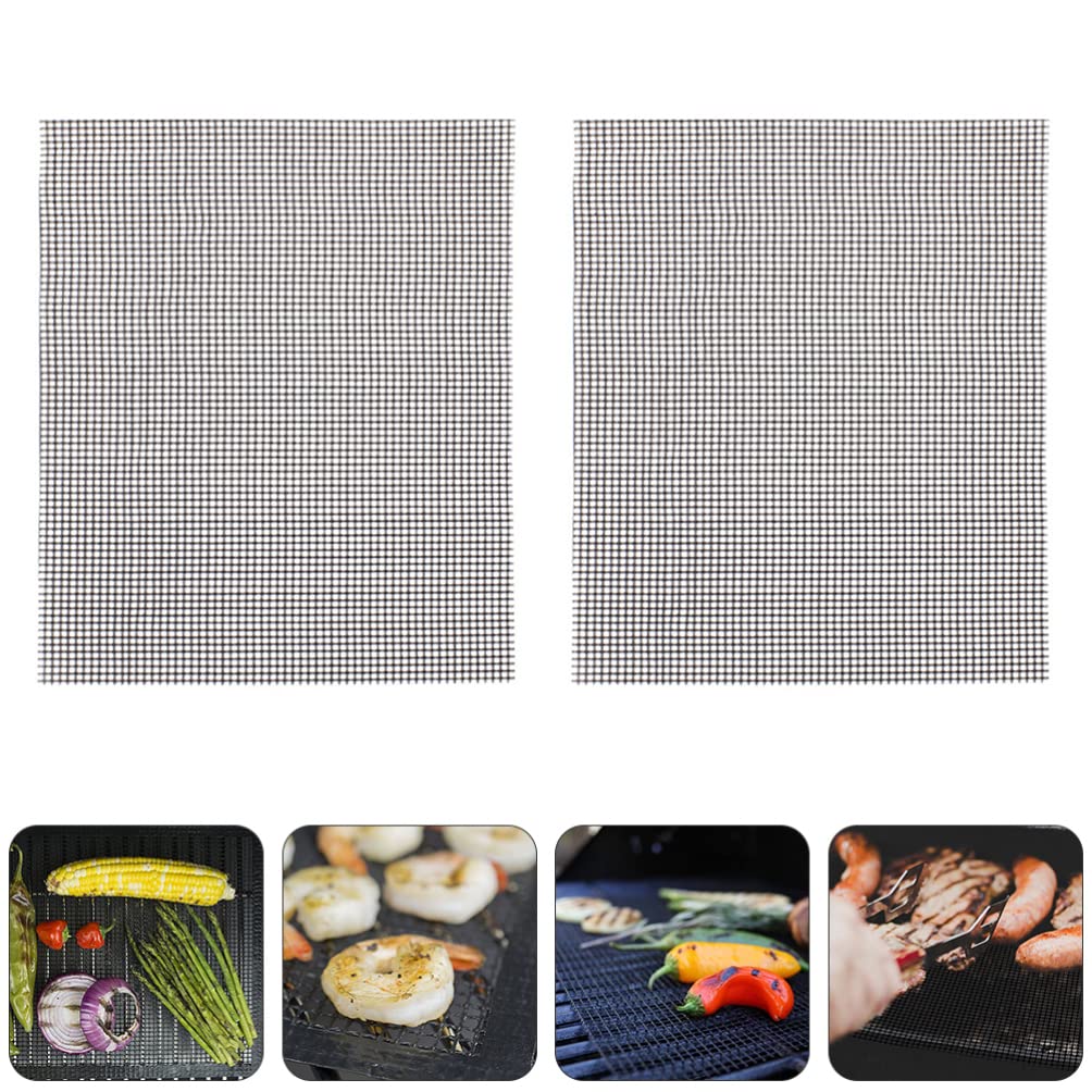 SOLUSTRE 2-Pack Stainless Steel Mesh Grill Mats - Heavy Duty BBQ Cooking Rack for Baking, Grilling & Cooling - Perfect for Outdoor BBQ, Camping, Backyard Parties & Kitchen Use