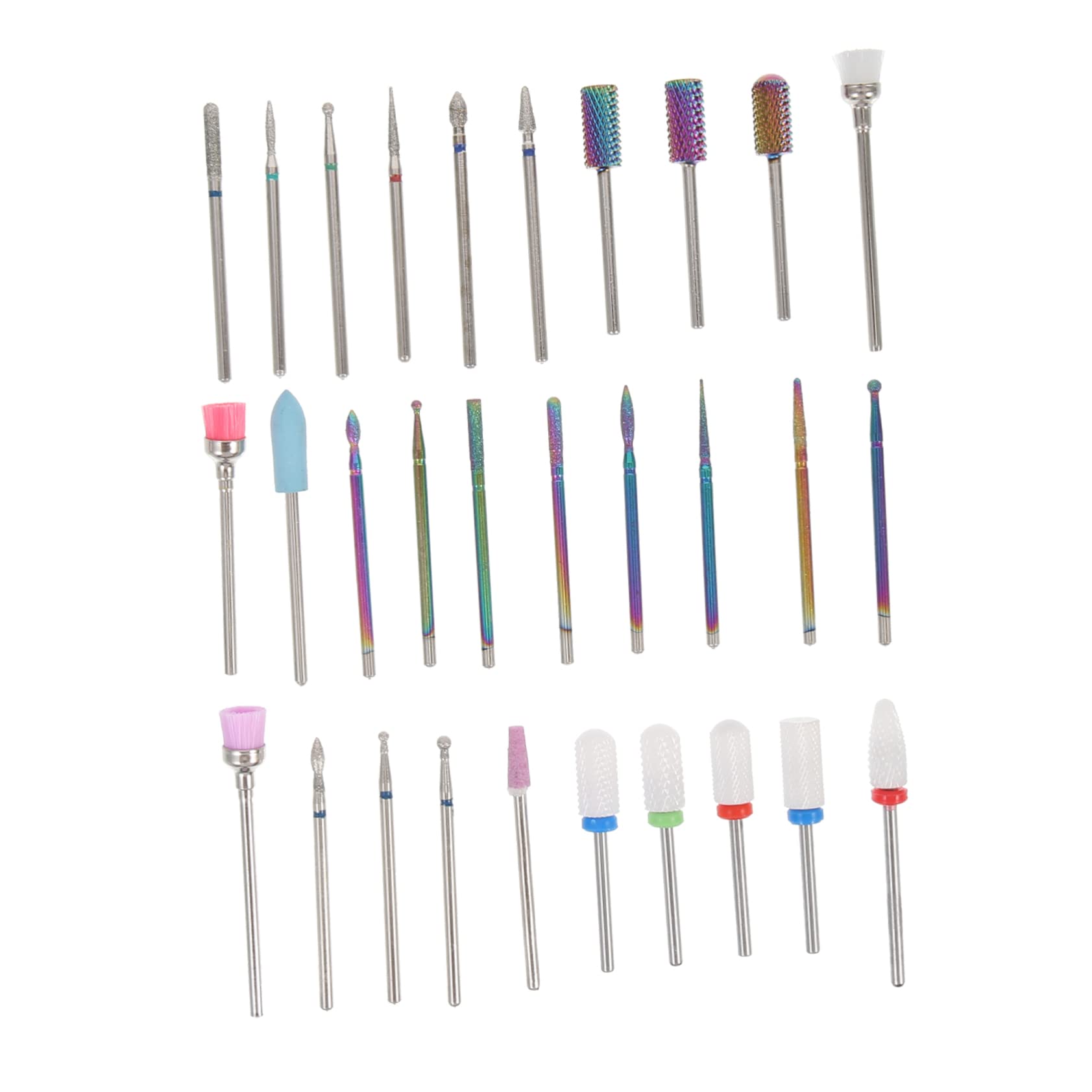 Beautifufu 1 Set Electric Nail Drill Bits & Manicure Tools - Alloy Rotary Nail File Heads for Professional Nail Grinding, Cleaning & Polishing - Perfect for Nail Art, Salon & Home Manicure Use