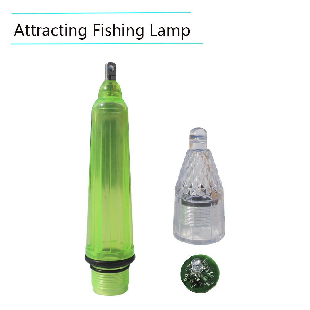 Deep Drop Underwater Fishing Light - Green LED Fishing Attractant Bait Lure, Waterproof Submersible Lamp for Night Fishing | Perfect for Deep Sea, Lake, and Pier Fishing at Night