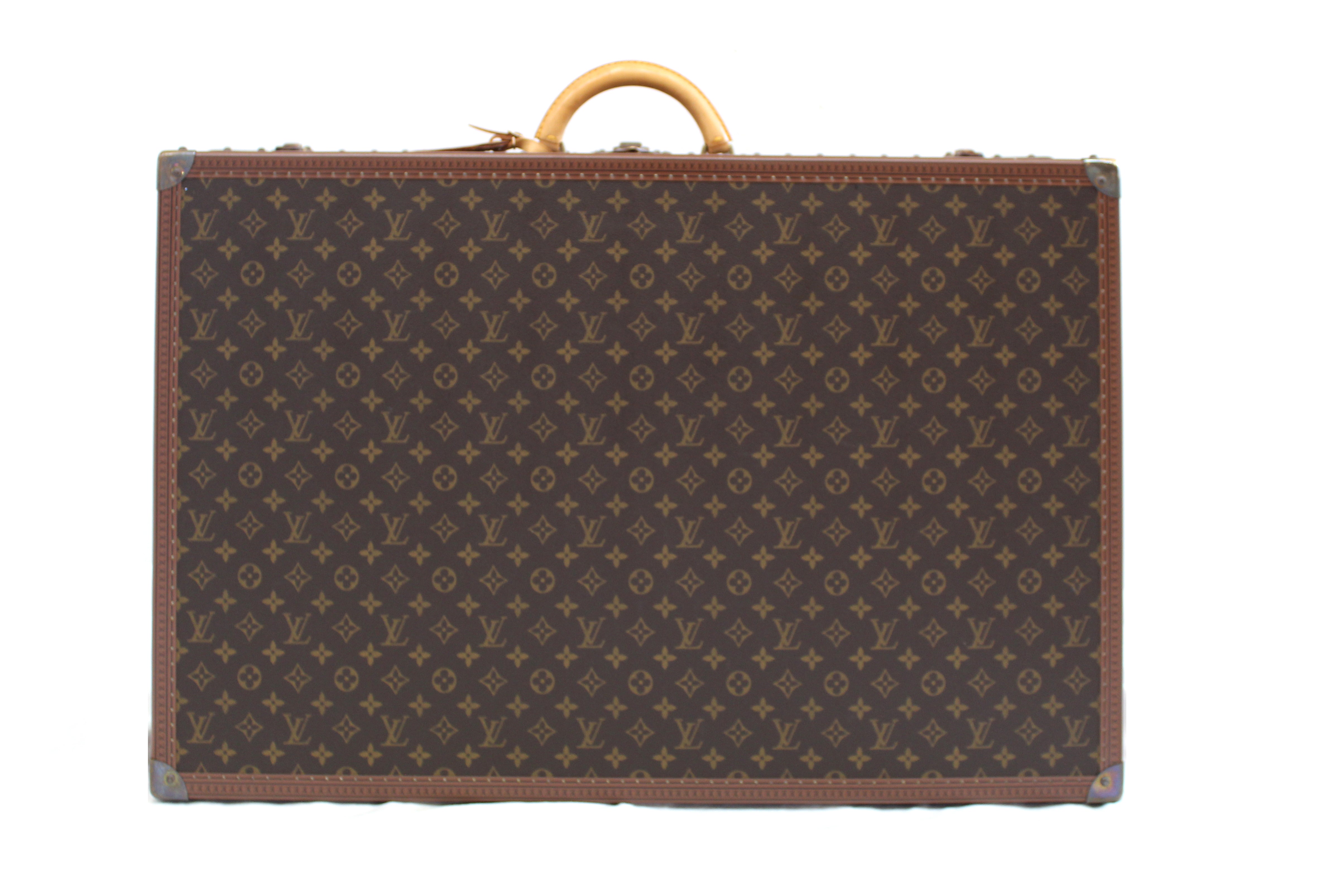 Authentic Louis Vuitton Monogram Alzer 80 Vintage Trunk Hard Case Suitcase - Luxury Travel Luggage for Business Trips & Special Occasions