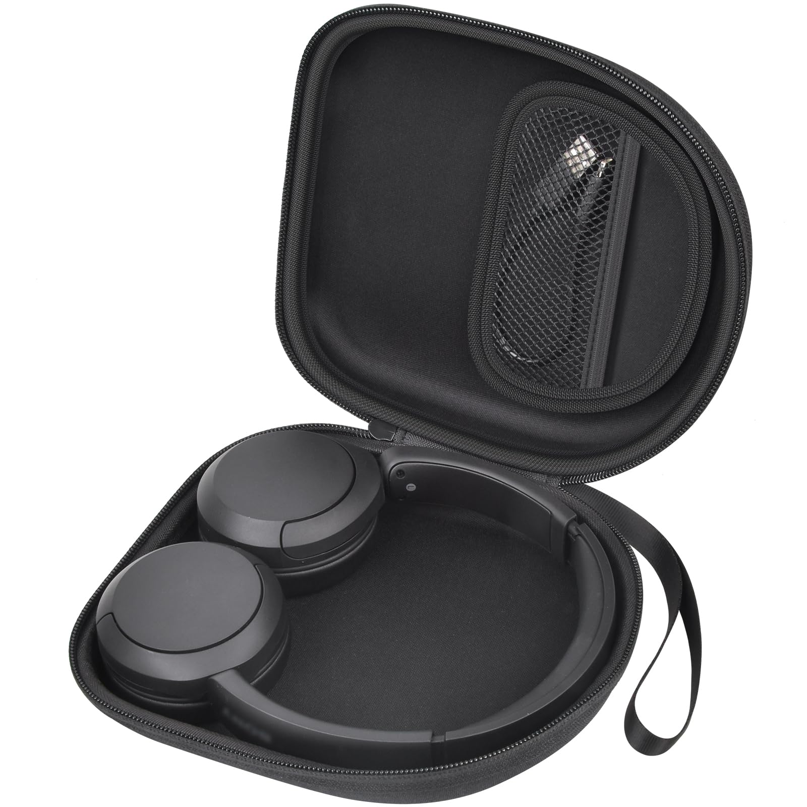 Premium Headphone Case for Sony WH-CH520 Wireless Bluetooth Headphones - Protective Storage Bag with USB Cable Pocket - Noise Cancelling On-Ear Headset Accessory - Ideal for Travel, Work & Commuting - Black (Box Only)