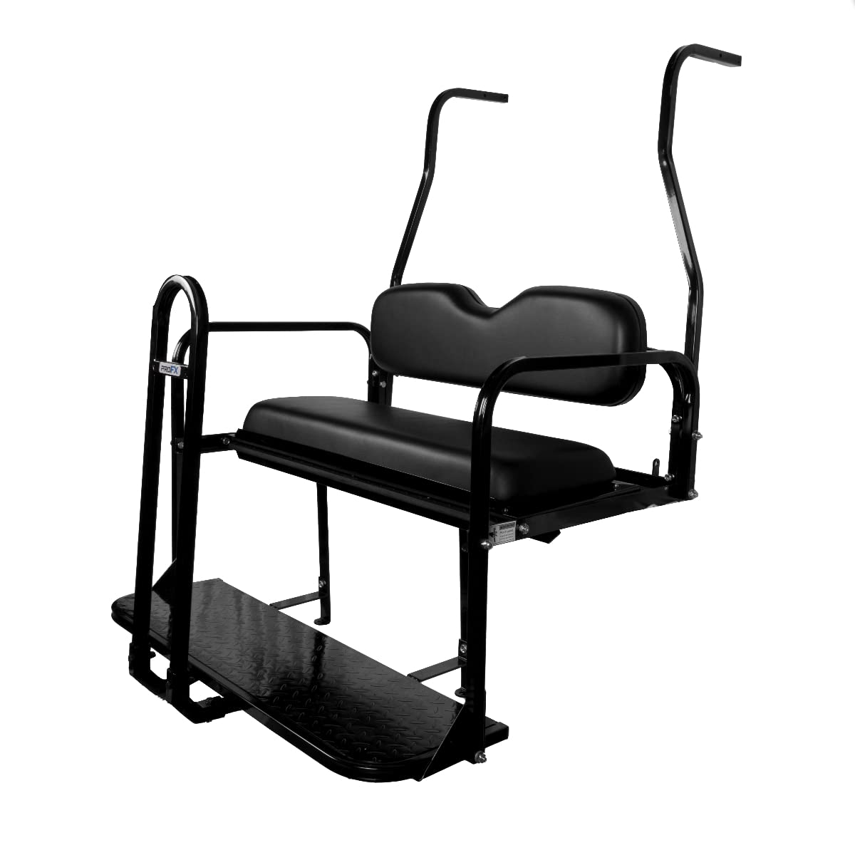 PROFX Rear Seat Kit with Grab Bar for Club Car DS Golf Cart (1982-2000.5) - Black Cushions | Perfect for Golf Courses, Resorts & Neighborhood Transportation