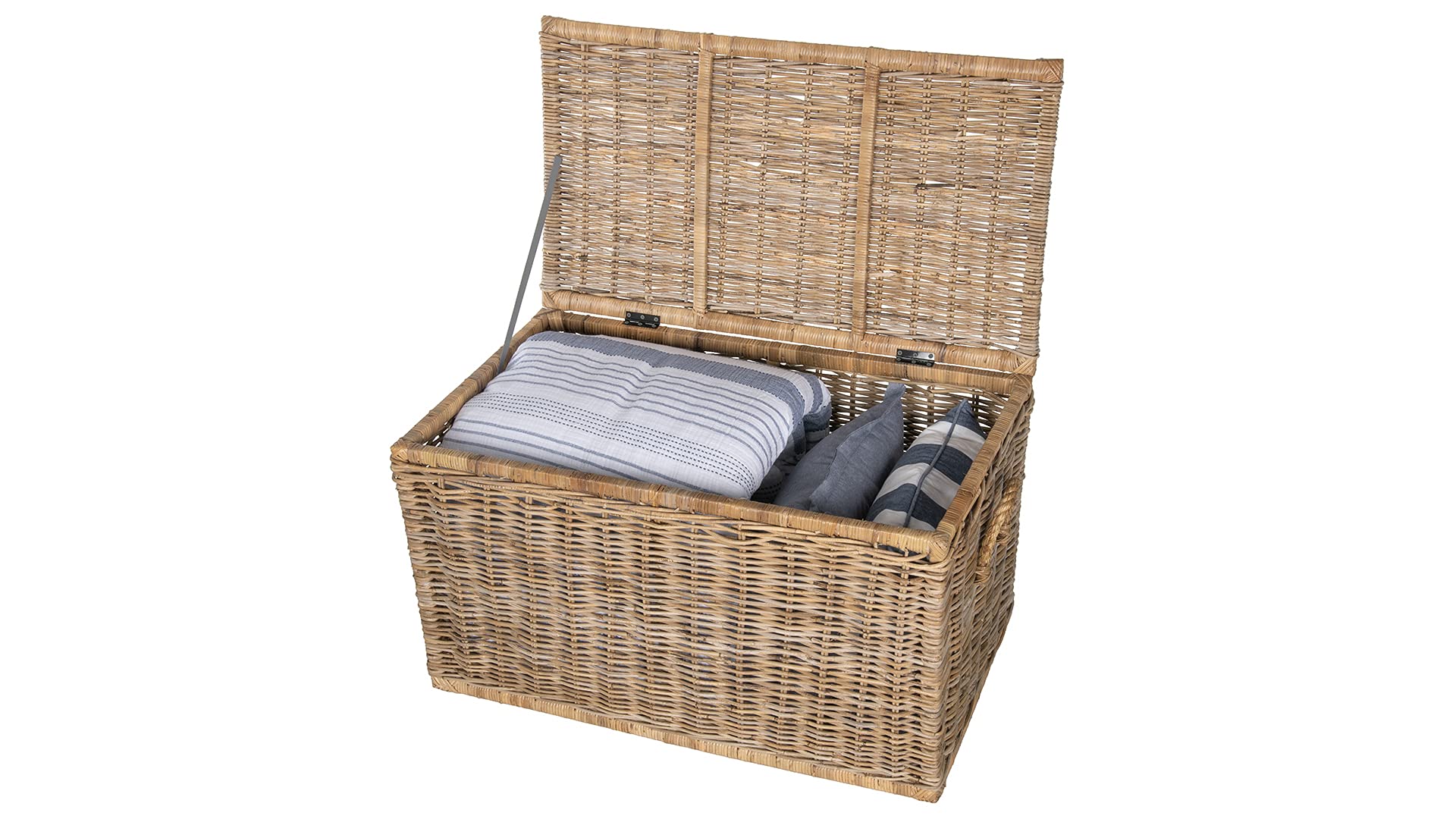 Kouboo Large Rattan Storage Trunk with Lid - Woven Decorative Basket for Blankets, Toys & Home Organization - Perfect for Living Room, Bedroom & Nursery Storage