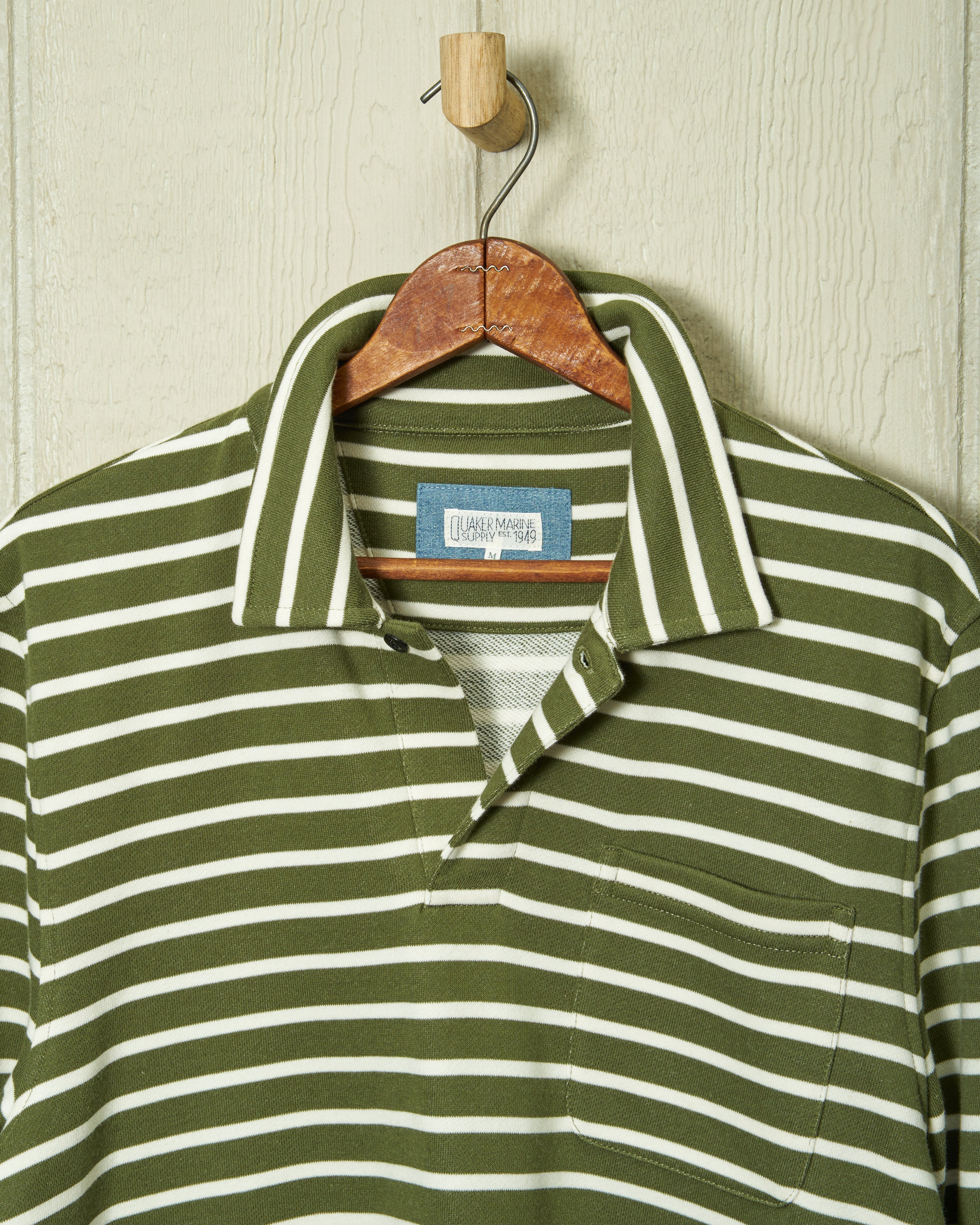 Acadia Polo Shirt for Men - Olive & Cream Loopback Terry Cotton - Comfortable Casual Wear for Golf, Office & Outdoor Activities