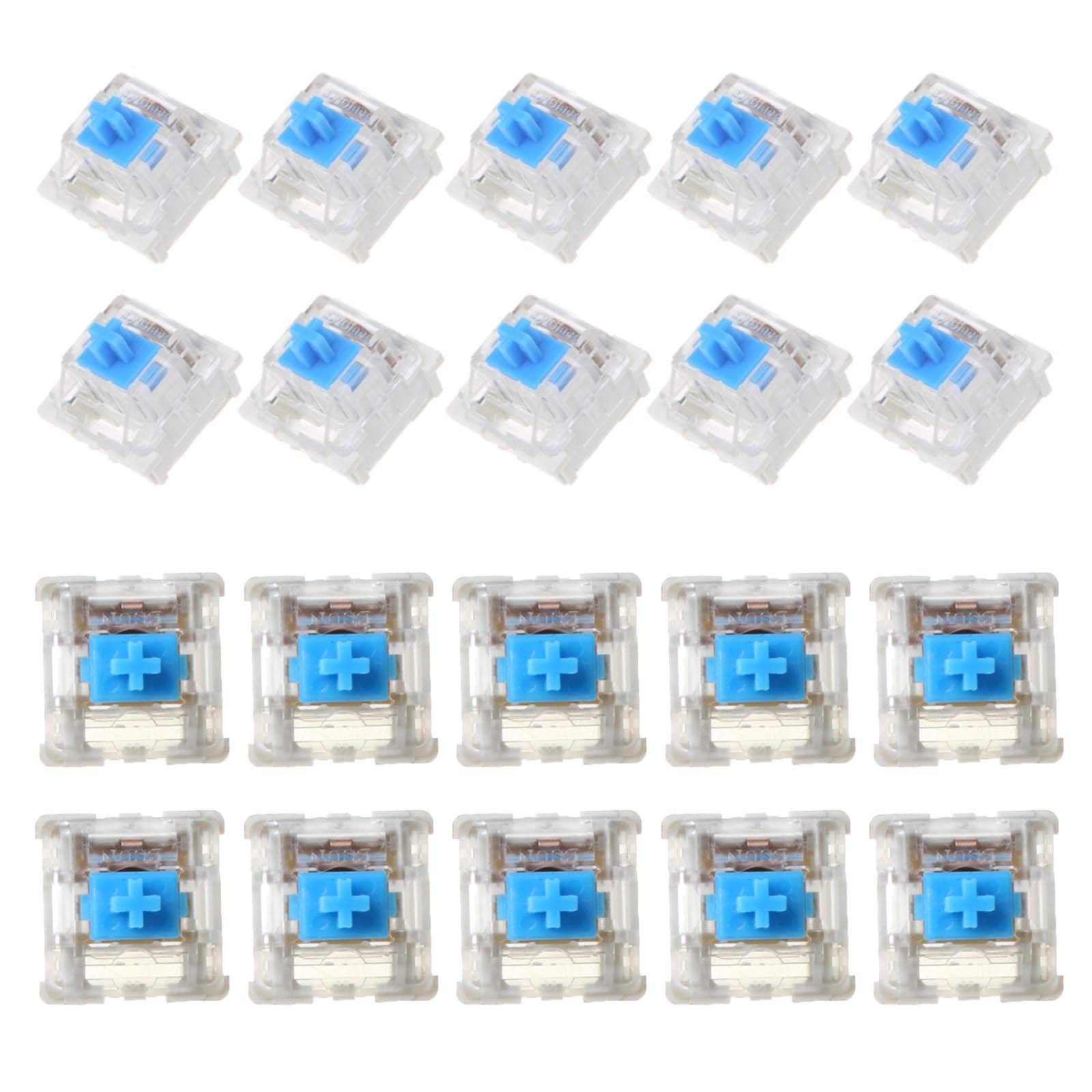10Pcs Blue 3-Pin Mechanical Keyboard Switches - Compatible with Cherry MX Keyboards - Perfect for Keyboard Testing, Custom Builds & Gaming Enthusiasts