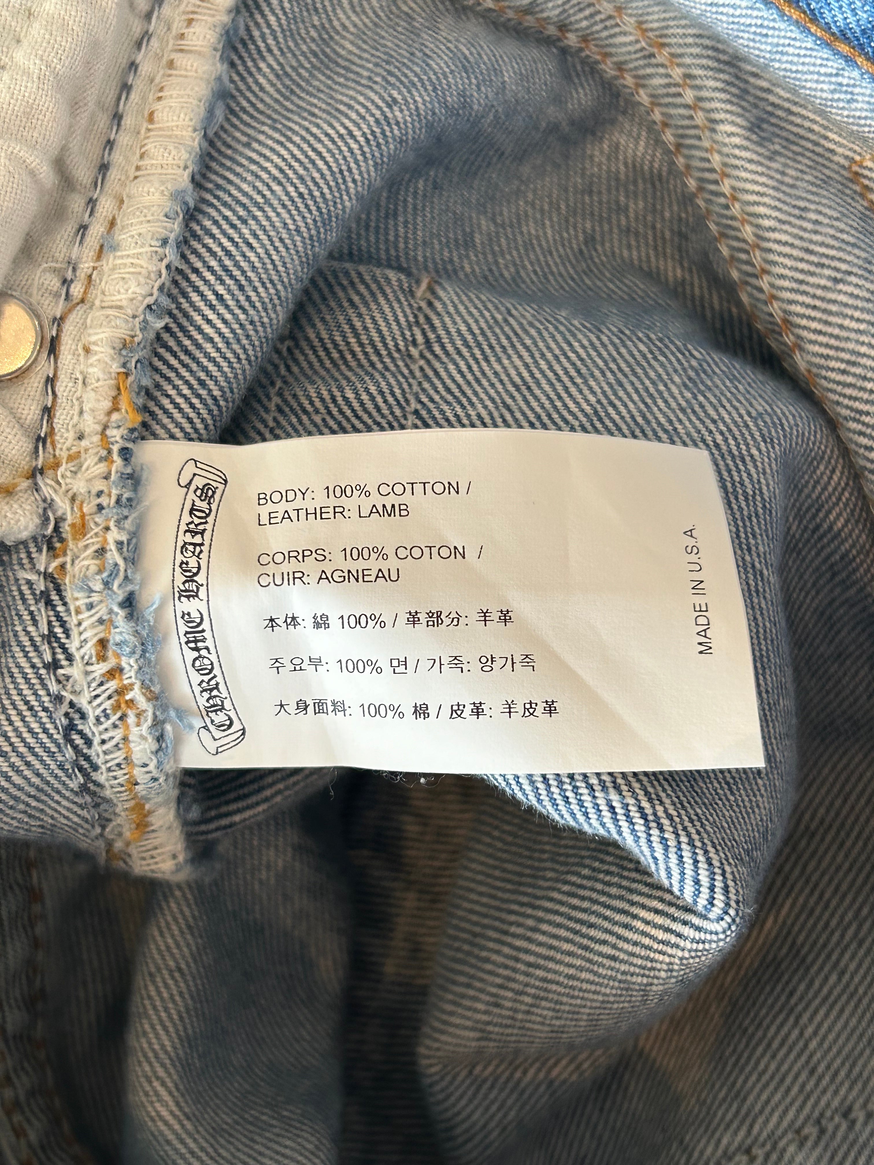 Chrome Hearts x Levi's Blue & Black Cross Patch Denim Jeans for Men - Stylish Vintage Streetwear for Casual Outfits and Night Out