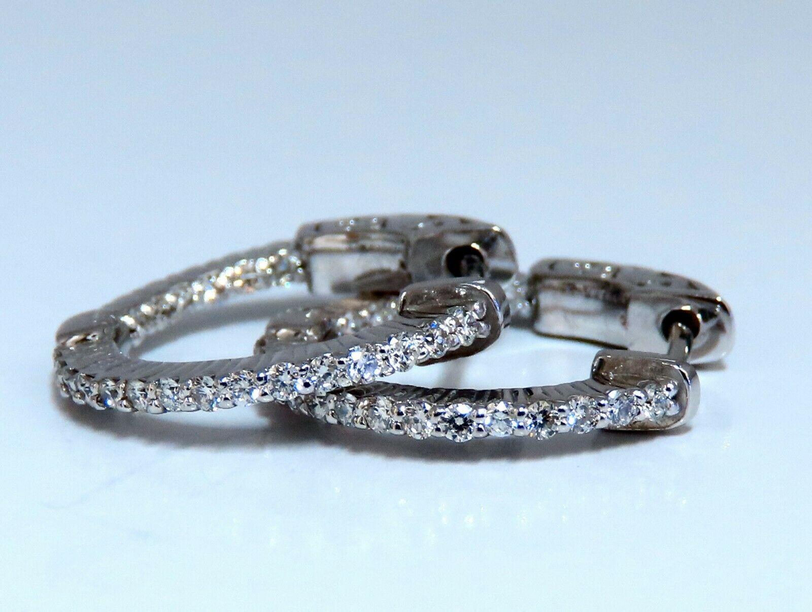14K Gold 0.30ct Natural Diamond Hoop Earrings for Women - Inside/Out Design Perfect for Everyday Wear, Parties & Special Occasions