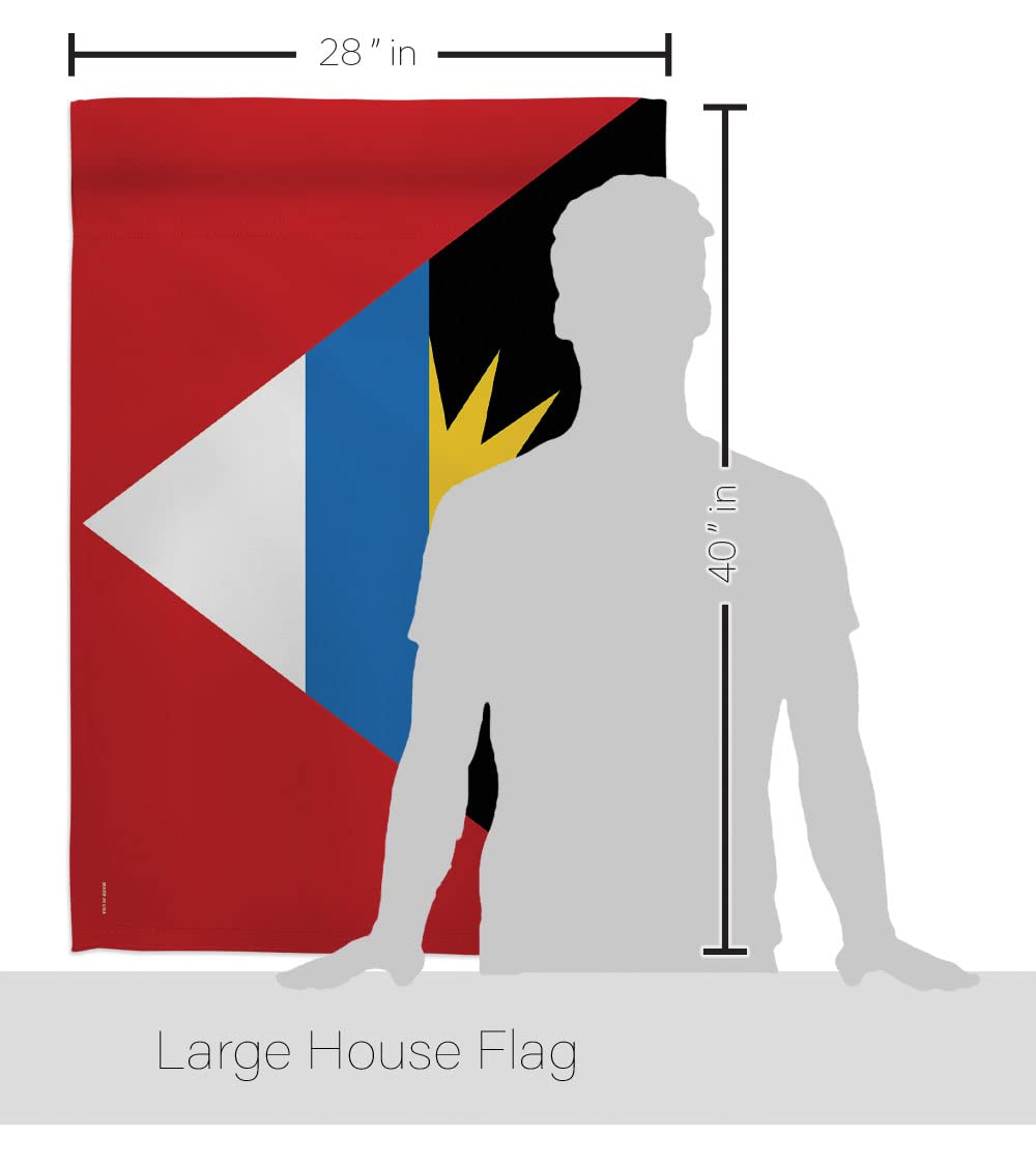 Antigua & Barbuda Flag Set 28x40in w/Pole - Home & Garden Decor