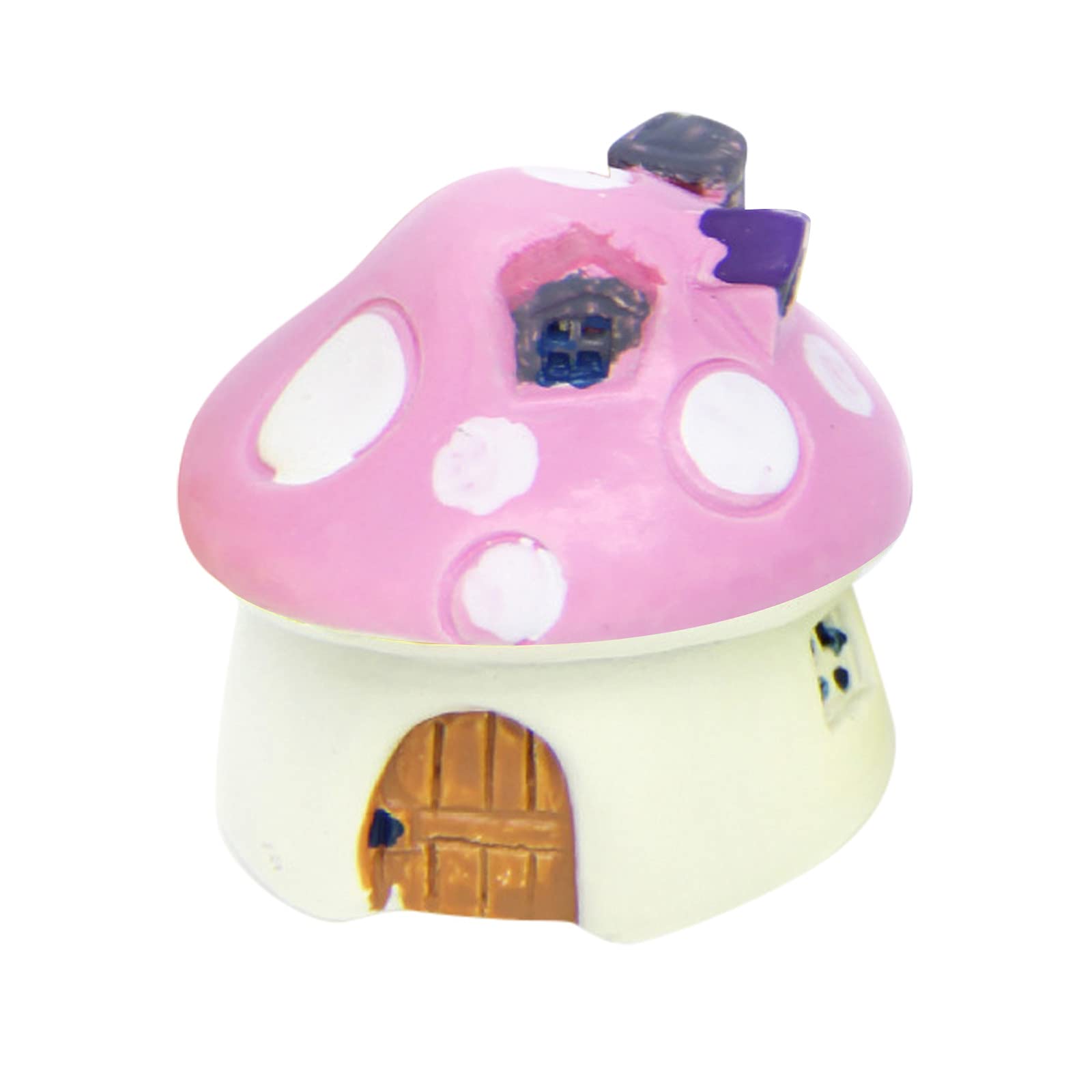 iLOOSKR Pink House Elf & Mushroom Courtyard Decor - Whimsical Garden Statue for Fairy Gardens, Outdoor Lawn Ornaments & Fantasy Home Decor | Perfect for Cottagecore Yards, Flower Beds & Magical Landscape Design