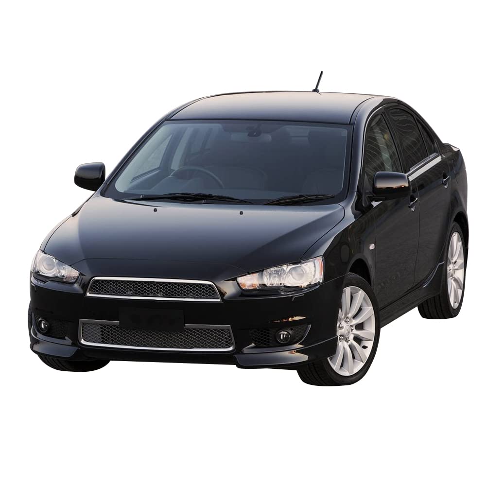 IKON MOTORSPORTS Front Bumper Lip for 2008-2015 Mitsubishi Lancer | OE Style PP Front Lip Spoiler | Splitter Air Dam Chin Diffuser | Painted Cosmic Blue Metallic #D14 | Enhances Aerodynamics & Sporty Look