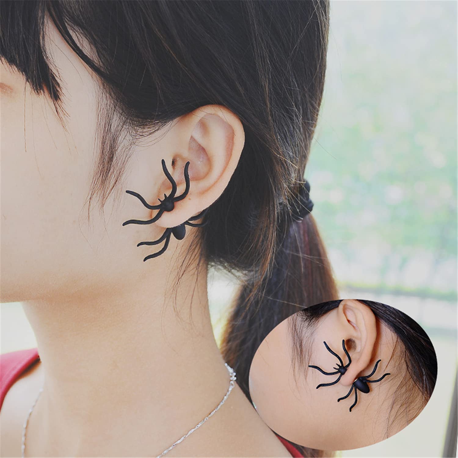 ANDPAI Scary Funny Spider Stud Earrings - Halloween Animal Puncture Dangle Drop Earrings for Women & Men - Perfect for Cosplay, Halloween Decorations, Party Favors & Gifts - Great for Costume Parties, Trick-or-Treating & Spooky Events