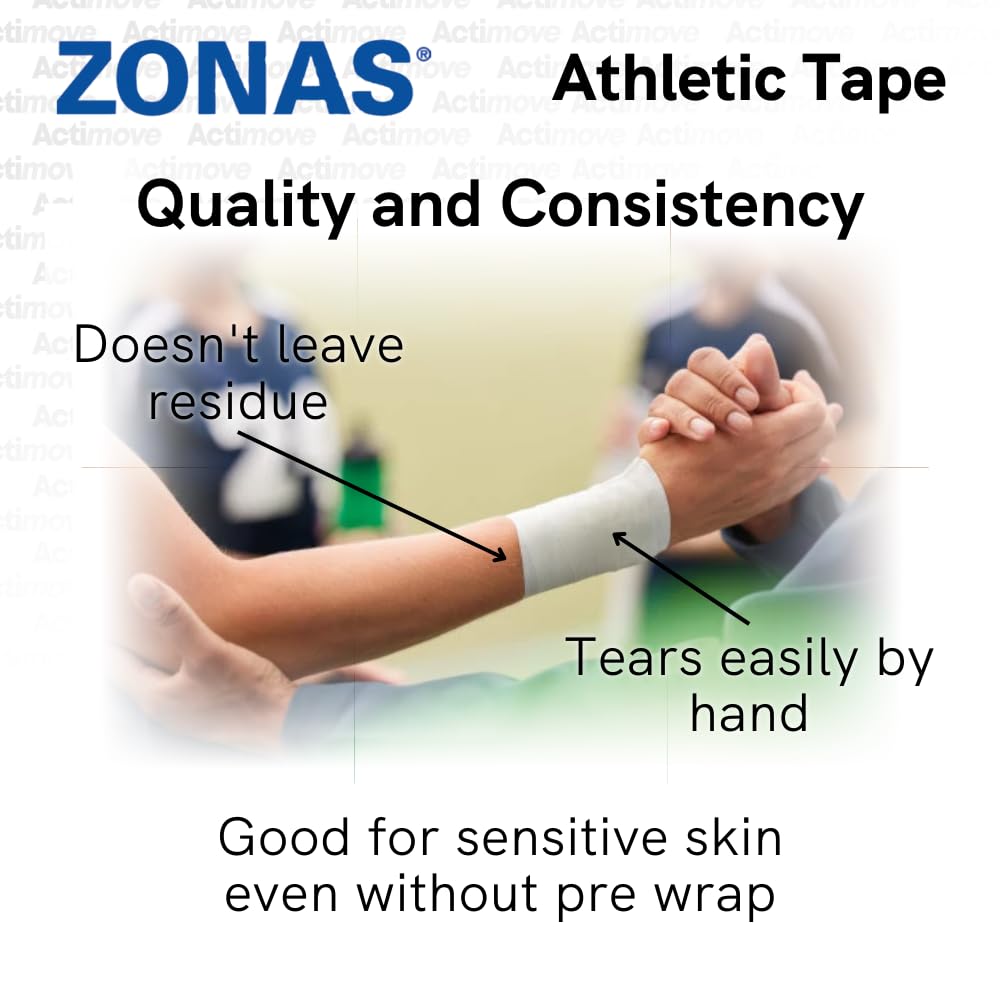 Zonas Athletic Tape - 1.5 Inch Porous Sports Tape for Wrist, Ankle & Joint Support - 32 Rolls per Box - Ideal for Athletes, Gym & Injury Recovery