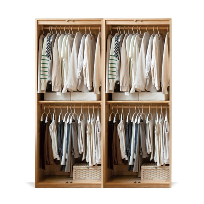 62.9×23.2×78.7 inch / 160×59×200 cm / natural wood color / door rattan door wardrobe