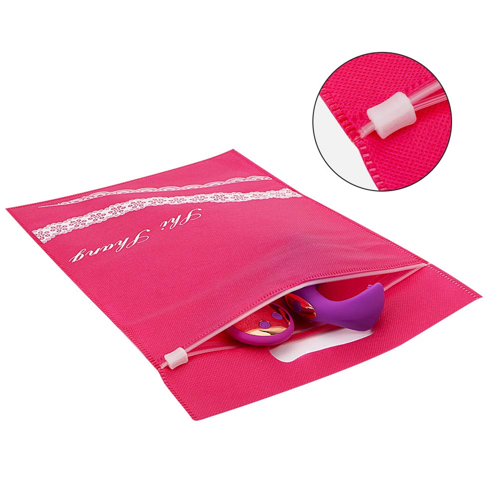 NOPNOG 31 x 21.5 cm Zippered Storage Bag for Sex Toys - Rose Red Fabric Secret Organizer | Discreet Storage for Adult Toys, Travel & Home Use