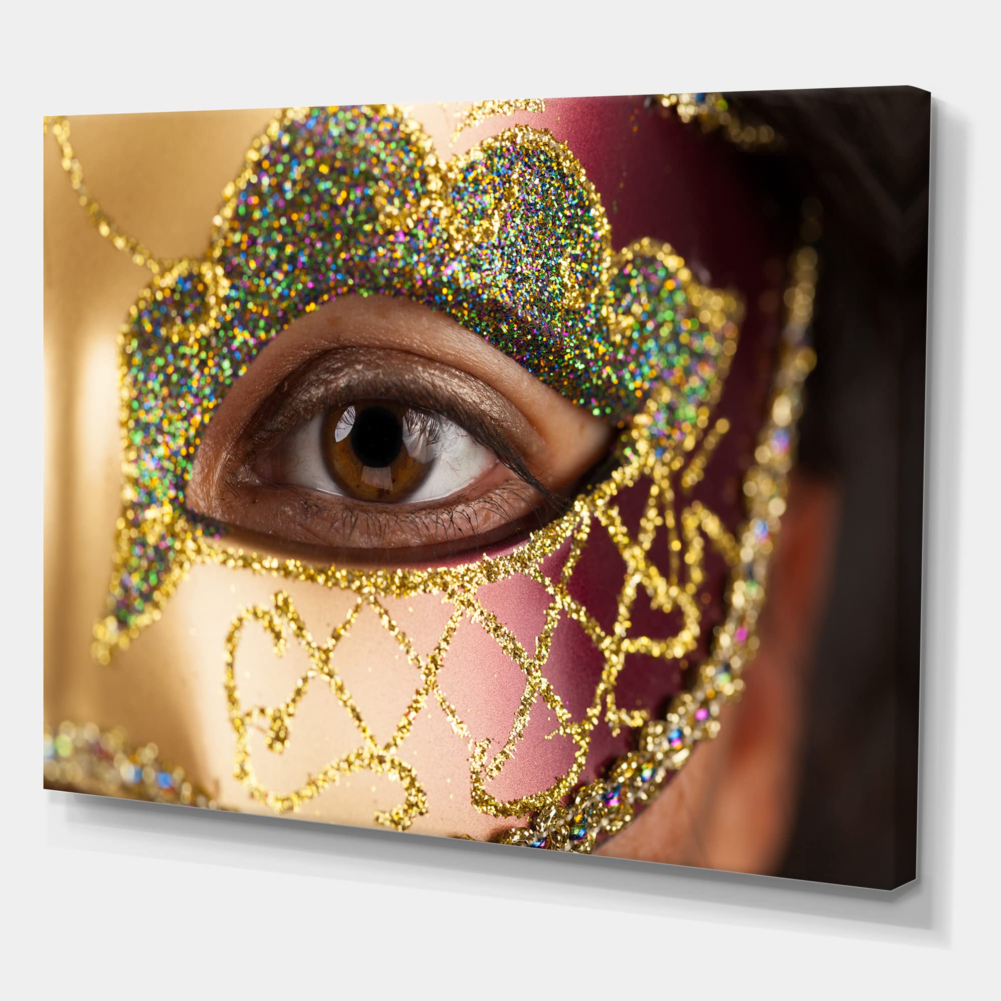Venetian Mask Woman Modern Canvas Wall Art - Elegant Home Decor for Living Room, Bedroom & Office