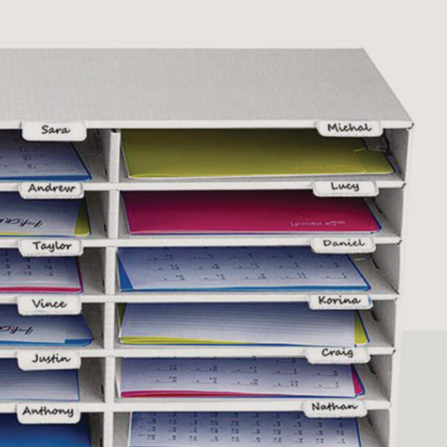 AdirOffice File Organizer for Classroom & Literature - 30 Sections Letter Size (32 x 13 x 21 Inches) - White - Perfect for Teachers, Students & Office Organization