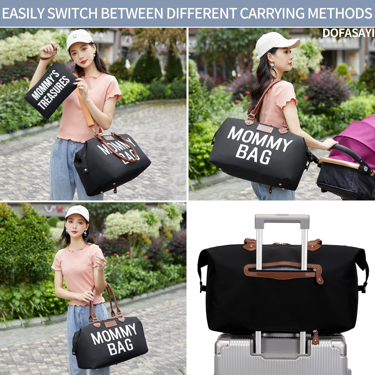 DOFASAYI Waterproof Leather Diaper Backpack with Changing Pad - Multifunctional Baby Bag for Moms & Dads - Perfect for Travel, Outings & Daily Parenting Needs
