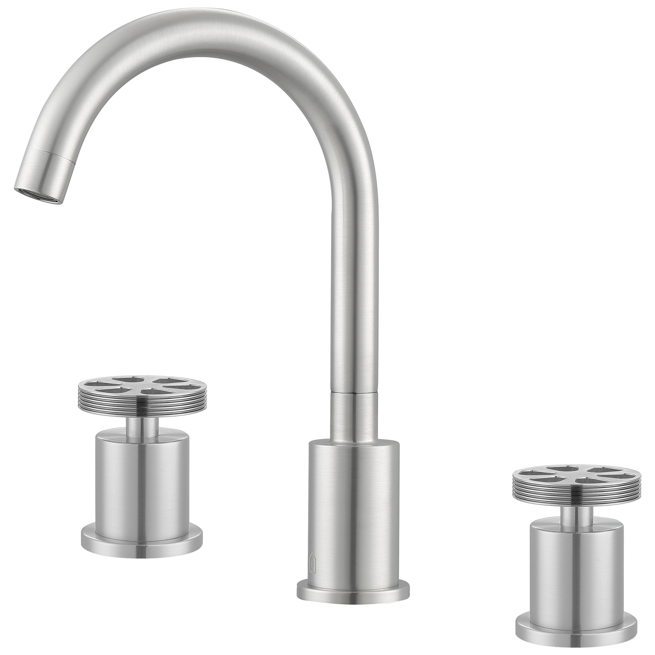 Ancona Nova Series Widespread Bathroom Faucet in Brushed Nickel - Modern Waterfall Design for Vanity Sinks, Perfect for Home & Hotel Bathroom Renovation