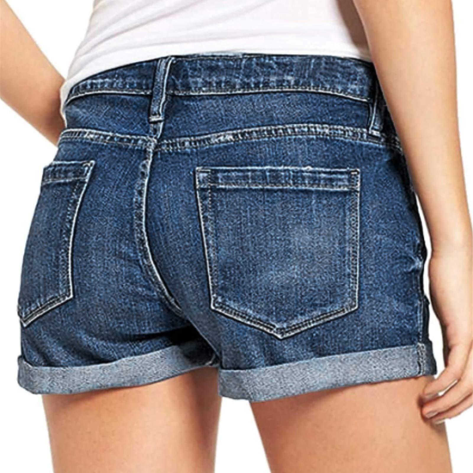 Distressed Ripped Denim Shorts for Women - Comfy Stretchy Summer Shorts for Teens & Girls - Perfect for Casual Outings & Beach Days