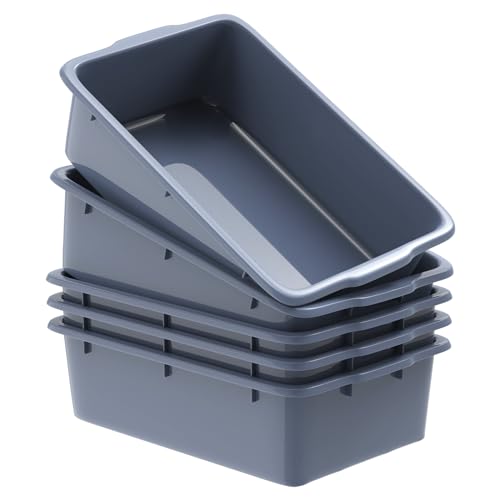 DUNCHATY 8.6 Gallon Plastic Bus Tubs - Heavy Duty Commercial Kitchen Storage Bins for Restaurants (5 Pack) - Perfect for Dishwashing, Food Prep, and Organization