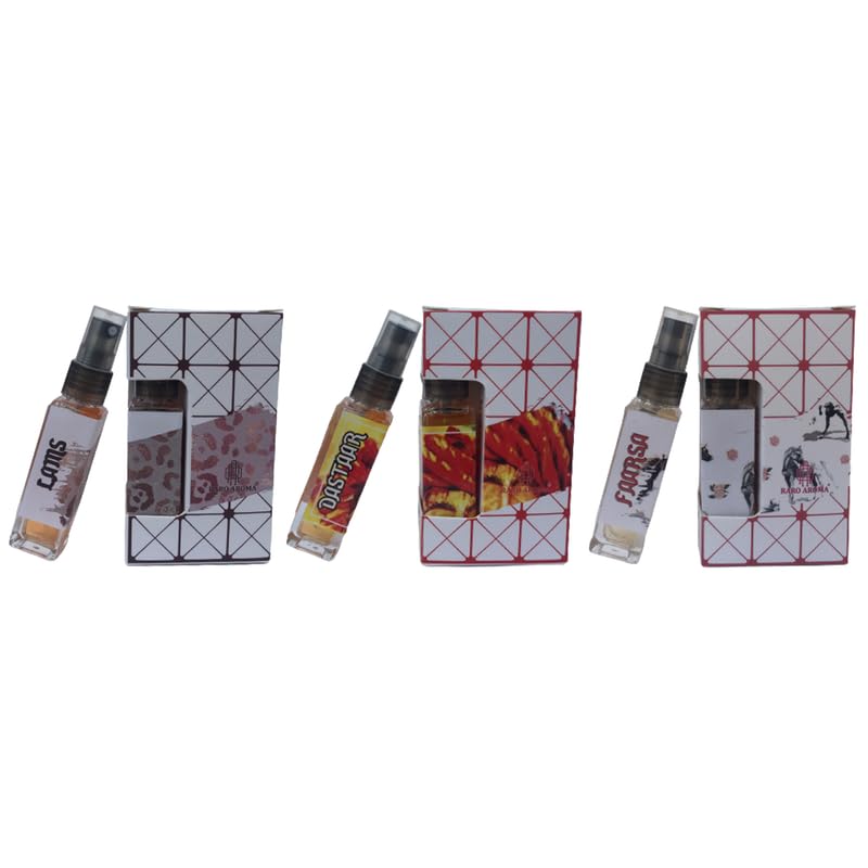 Luxury Unisex Eau De Parfum Set - Premium Long Lasting Designer Inspired Fragrance by Raro Aroma (8ml x 3 Bottles) - Perfect for Travel, Gifts & Everyday Elegance