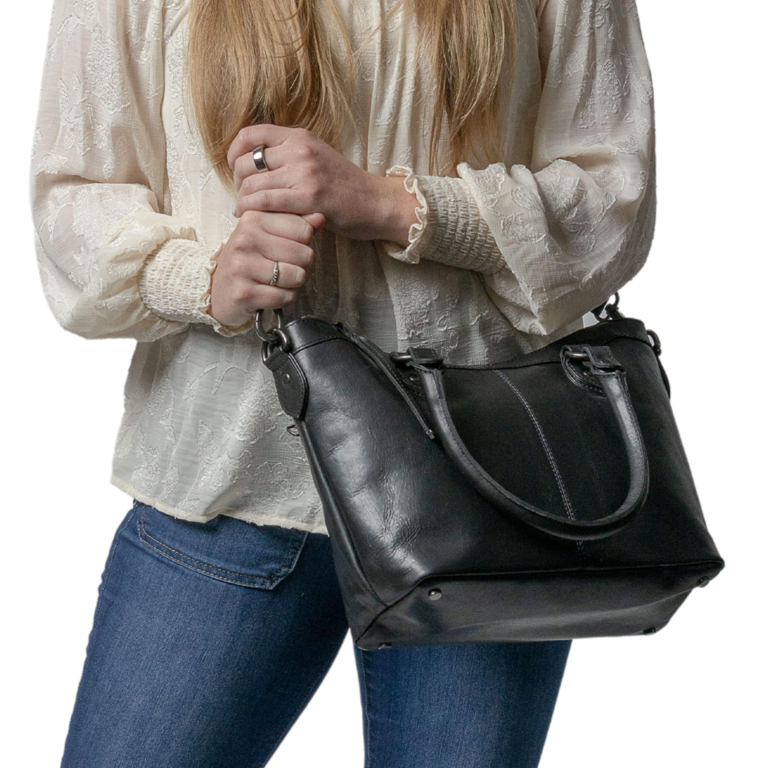 Sadie Satchel Crossbody Shoulder Bag - Spacious Leather Purse with Universal Gun Holster & Secure Locking Zippers for Women | Perfect for Travel, Work & Everyday Use