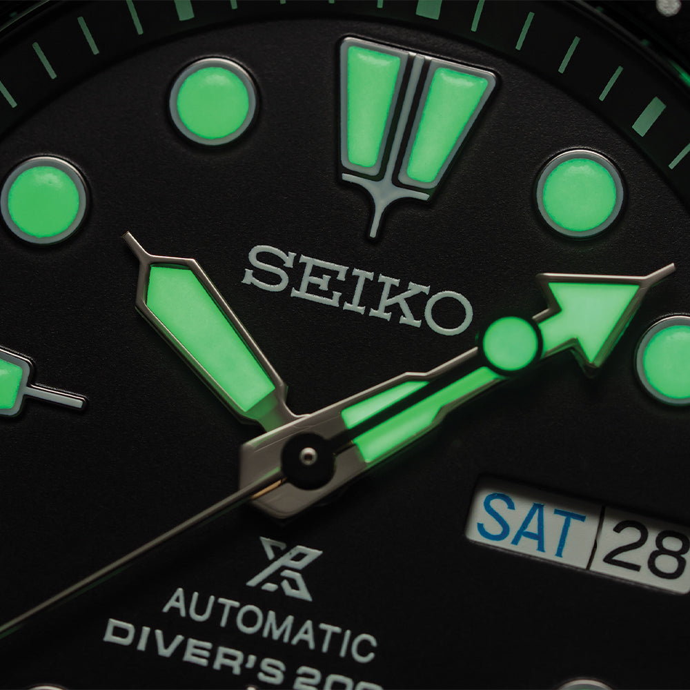 Seiko Prospex SRPE93 Automatic Diver Watch - 45mm Black Dial with Rubber Strap for Scuba Diving & Water Sports