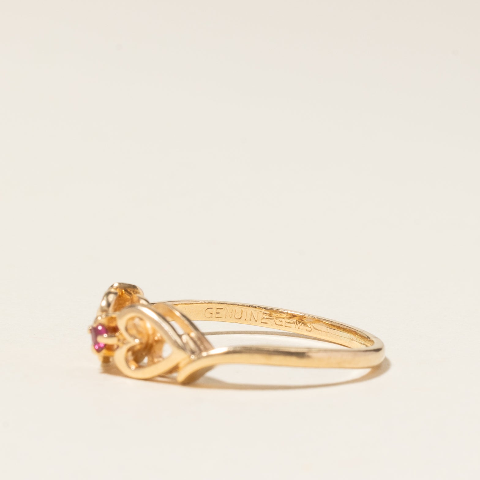 10K Yellow Gold Ruby Ring for Women | 0.03ctw Natural Ruby | Size 3.75 | Elegant Birthstone Jewelry Gift for Anniversary, Valentine's Day & Special Occasions