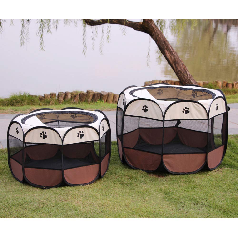 BODISEINT Foldable Portable Pet Playpen - Indoor & Outdoor Dog Playpen for Puppies, Yorkies, Cats & Bunnies | Exercise Pen, Kennel & Playground for Travel, Camping & Home Use