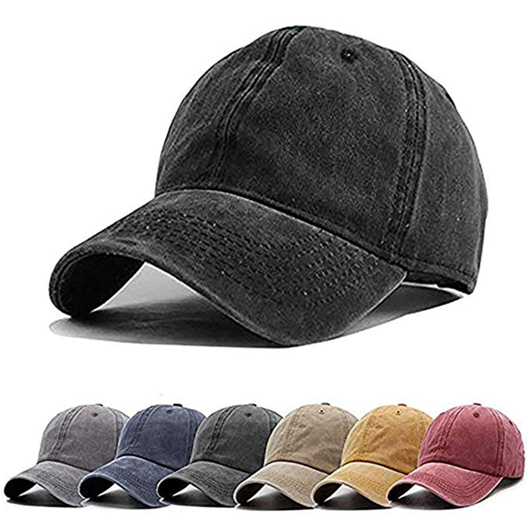 Vintage Washed Distressed Baseball Cap for Men & Women - Adjustable Twill Dad Hat for Casual Wear, Outdoor Sports & Fashion Accessories