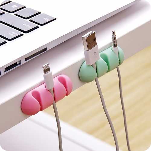 Bakeey™ 2-Pack TPU Cable Clips - Cable Holder & Cord Organizer for Desk, Headphone Stand - Perfect for Office, Home & Gaming Setup