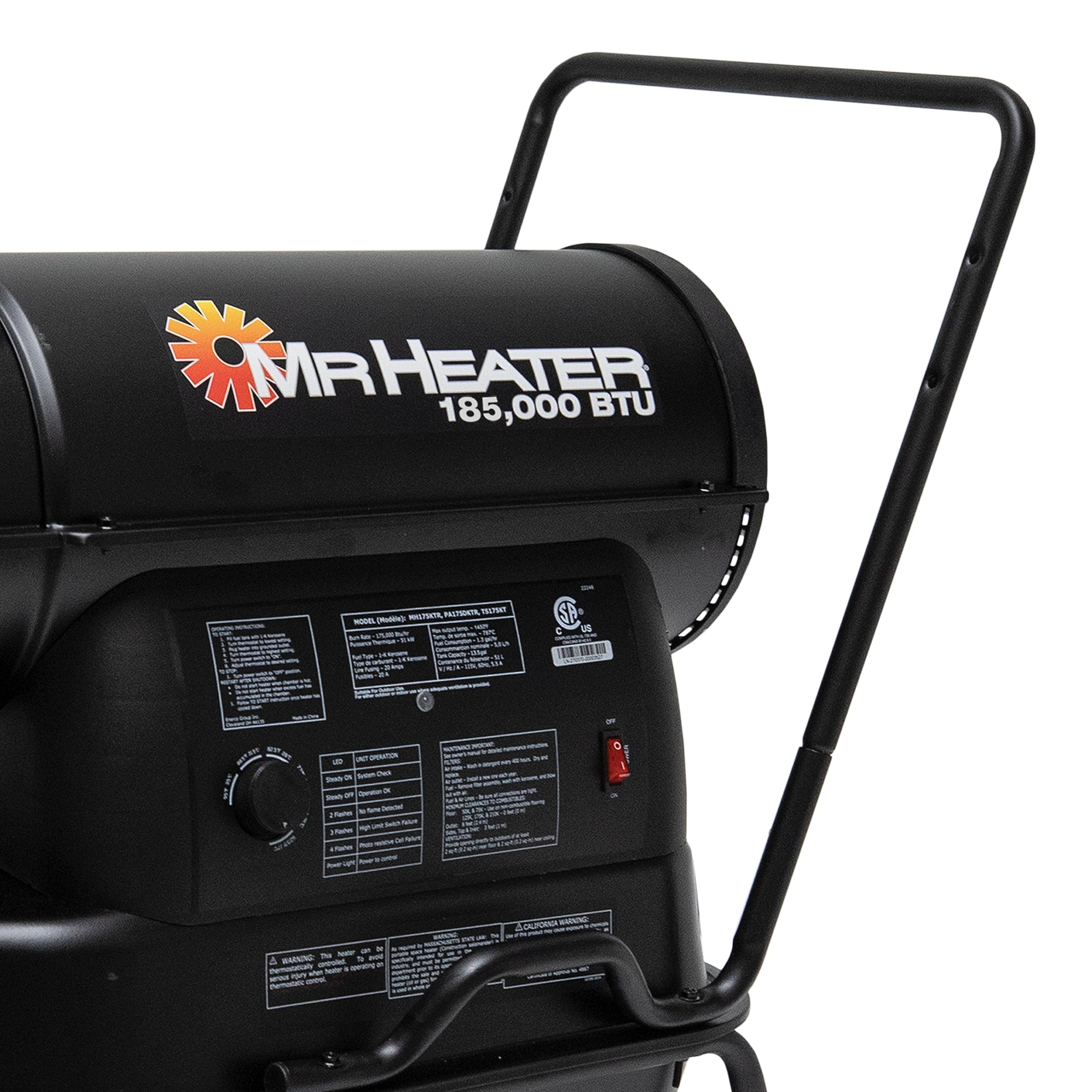 Mr. Heater 185,000 BTU Forced Air Kerosene Heater - Portable Garage & Workshop Heater for Construction Sites, Barns, and Outdoor Events
