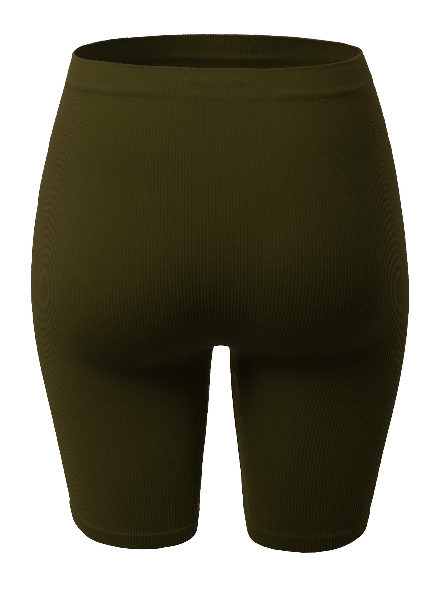 Women's Lightweight Mid-Length Seamless Ribbed Biker Shorts for Yoga, Running & Workout | High-Waist Fitness Shorts for Women | Perfect for Gym, Cycling & Lounge