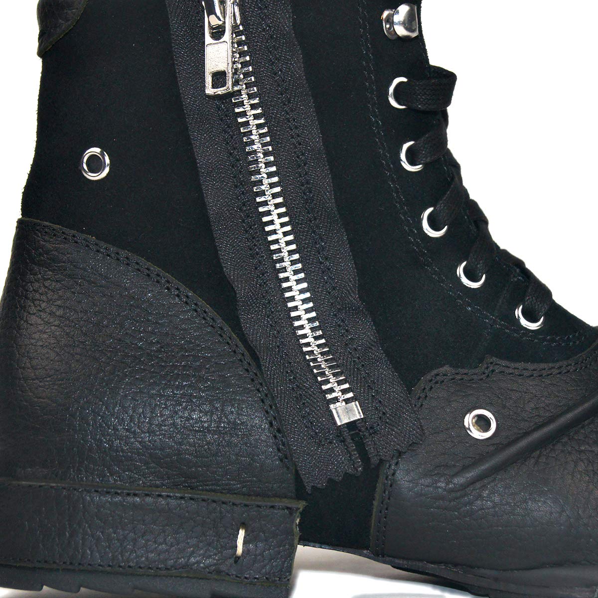OSSTONE Men's Fashion Leather Chukka Boots with Zipper - Casual Motorcycle Shoes OS-5008-8-US - Perfect for Riding, Daily Wear & Outdoor Activities