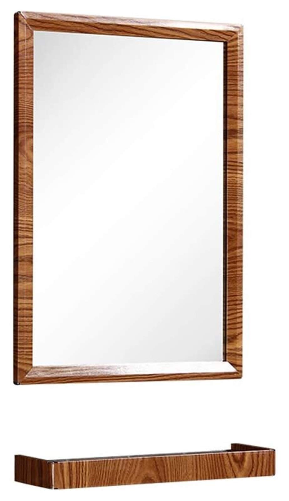 UMKY 55x40cm Double Sided Vanity Mirror with Shelf - HD Makeup Mirror for Bathroom & Washroom - Elegant Aluminum Frame Wall Mirror (Perfect for Makeup, Grooming & Home Decor)